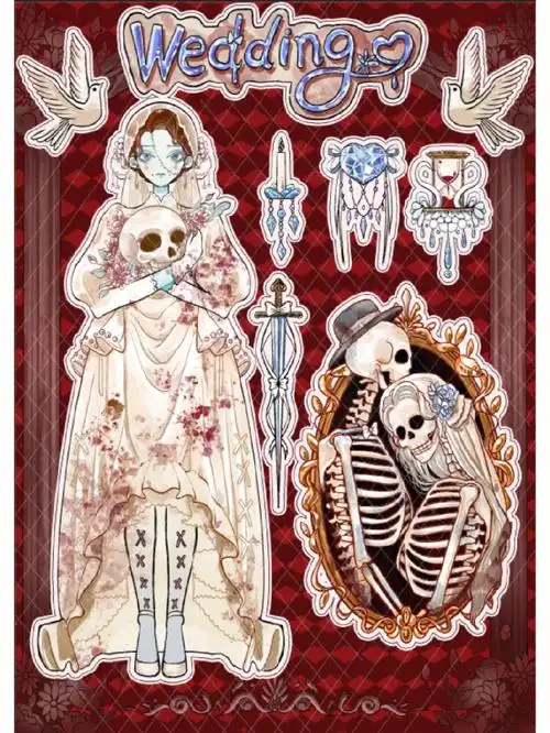 暗黑系贴纸骷髅新娘