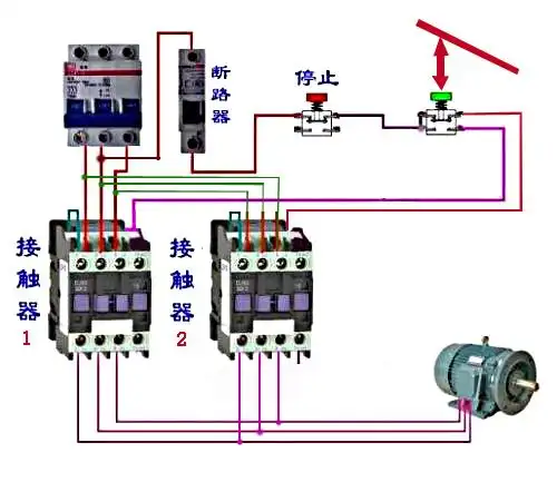 踩下去是正转,不踩是反转,需要那些电器,该怎样接线?