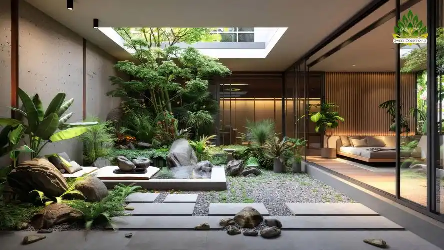 城市绿洲 || 现代室内庭院水景设计