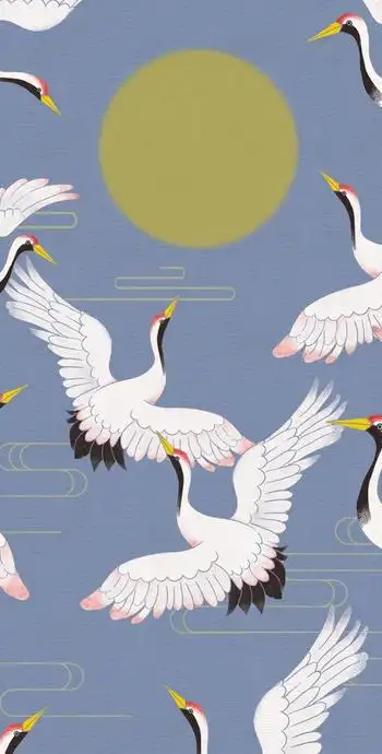 国潮图片高清唯美【国潮风图片仙鹤】