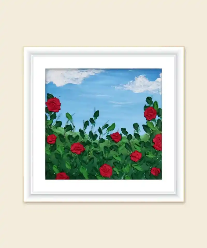 晴天玫瑰#油画入门教程 #高尔乐超软油画棒 #风景画 #玫瑰 - 抖音