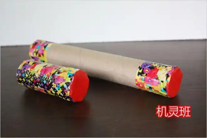 保鲜膜纸筒废物利用手工制作乐器沙锤步骤图解
