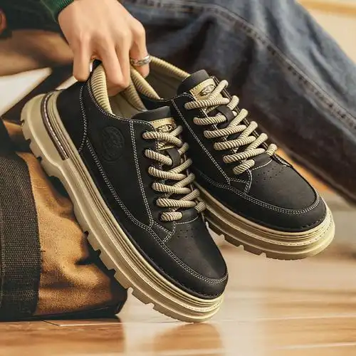 时尚男鞋运动鞋子2024春橡轻便春季袜口厚底休闲板鞋学生鞋子潮男