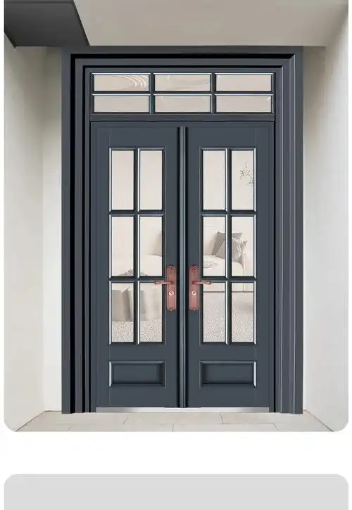 惠利得 别墅大门乡村庭院双开门农村自建房入户玻璃门进户门锌合金