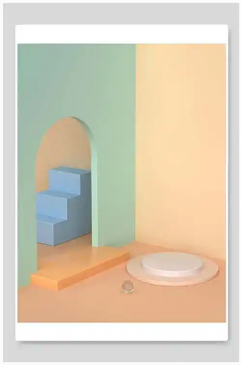 清新大气时尚电商商品展示台背景素材