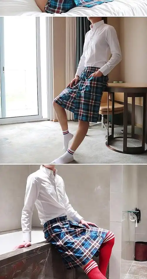 诗迪仕 苏格兰裙男士男士家居格子睡裙浴裙透气男人裙子苏格兰裙男