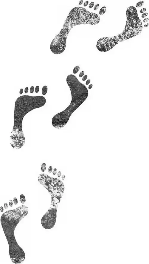 一串小脚丫脚印图案图片png免抠素材