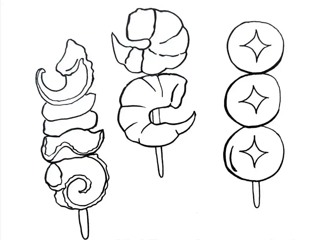 烧烤简笔画素材 最近太忙了,进淄赶烤是不大可能了