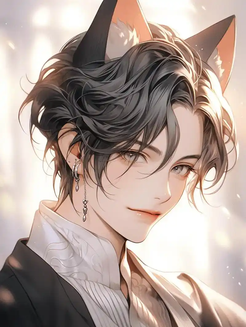 猫耳美少女#动漫男头 #二次元 #小说男主脸 #优质头像 # - 抖音