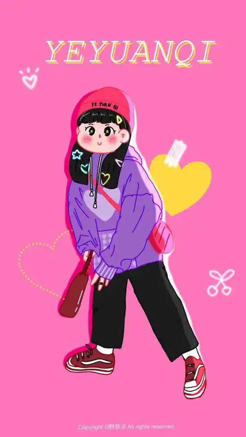 ins风壁纸可可爱爱没有烦恼少女心万岁 @野原柒