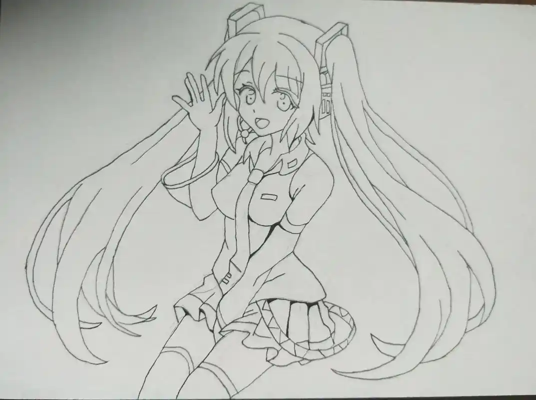 手绘 #初音未来 - 抖音