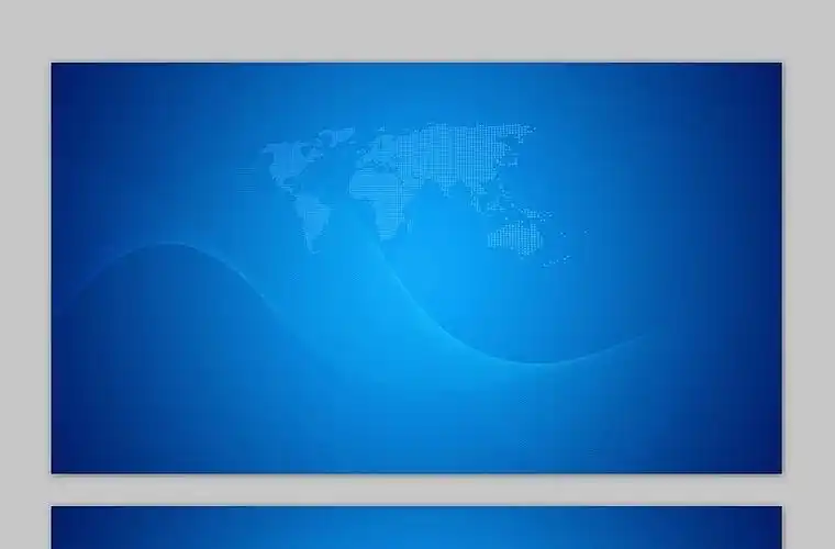 蓝色渐变地图背景的商务ppt背景图片