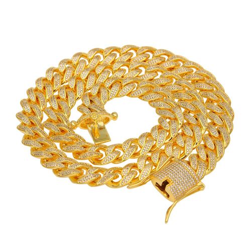 欧美嘻哈新款高档微镶锆石古巴项链cubanchain项链