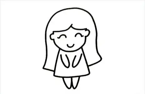 小女孩简笔画图片