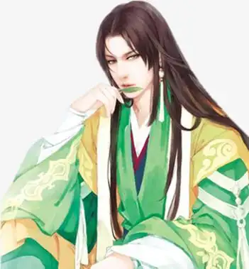 古风立绘绿衣服男子帅哥