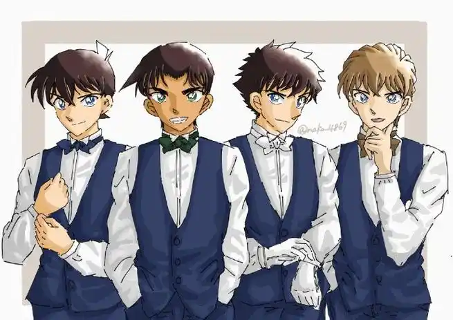 工藤新一头像##二次元新鲜事#  名柯f4 3/4组,工藤新一,服部平次