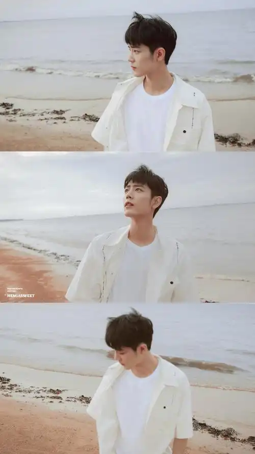 肖战海边少年 cr水印 - 堆糖,美图壁纸兴趣社区