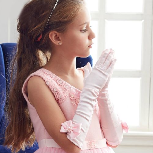 手套礼服女童公主表演新品花童淑女长款配饰公主手套