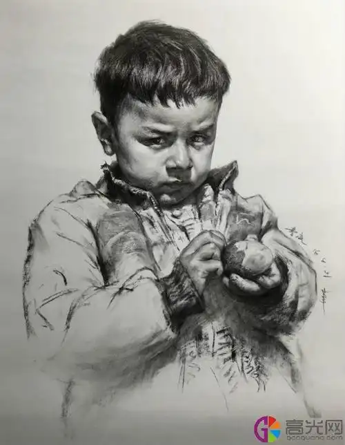 儿童素描头像带手范画儿童素描人头像绘画步骤