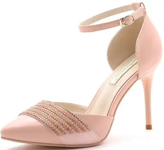 molecole 新款时尚优雅性感高跟鞋 细跟高跟鞋 奢华水钻女凉鞋 尖头