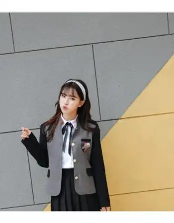 派jk制服学院风学生服装韩国男女水手服秋装校服海军套装 女生外套 s