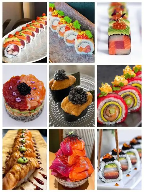 今日我们来展示了精美的寿司摆盘菜品!