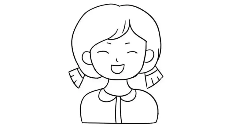 自画像简笔画女生 自画像简笔画 - 童乐福儿童网