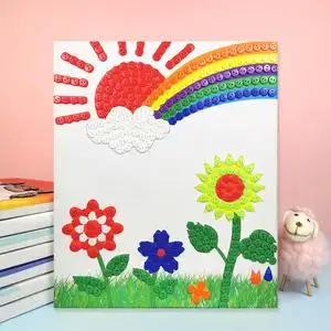 儿童自制纽扣画diy手工材料包幼儿园小学生创意粘贴装饰画半成品