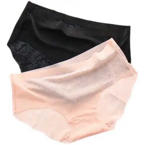 女生三角裤轻薄无痕女内裤头冰丝超薄纯棉底裆性感透明均码阿呆