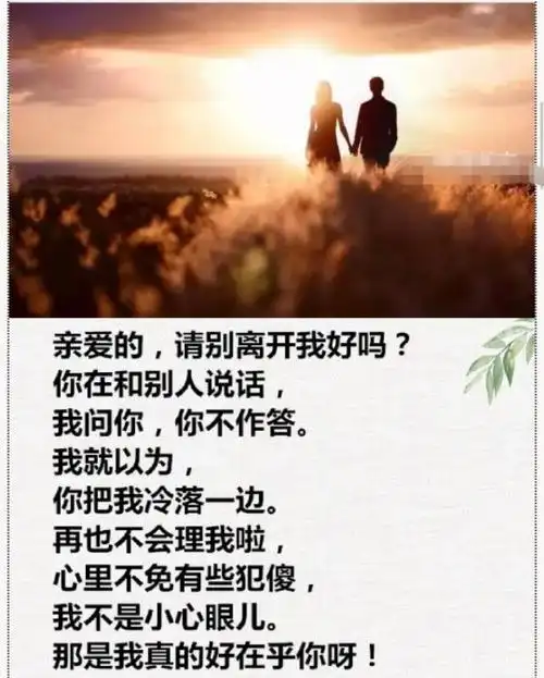 亲爱的,不要离开我!亲爱的,我不能没有你