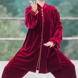 品牌清仓金丝绒太极服女装秋冬季加厚太极拳练功服男2021新款冬款