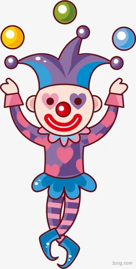小丑小丑动漫人物小丑矢量小丑设计小丑气球愚人节背景矢量物体小丑