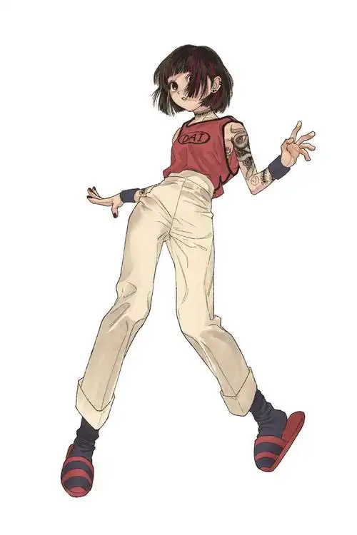 绘画素材动漫插画人物姿势线稿大放送冬日里的周末在家肝就完事