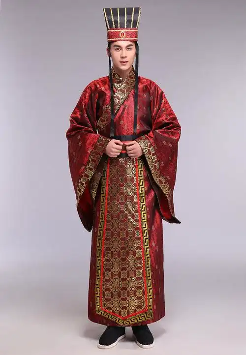 忆江南2021汉服外套男款改良古装服装汉代皇帝民族服装