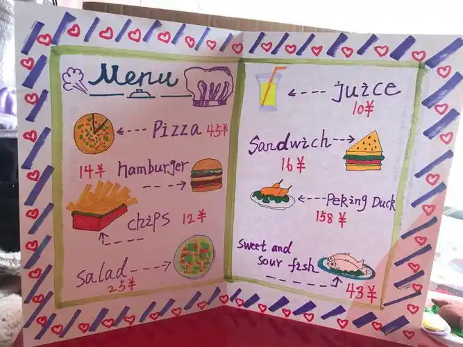 制作英语菜单,利用超轻粘土制作美食