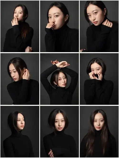 黑色毛衣肖像简约九宫格意大利肖像写真