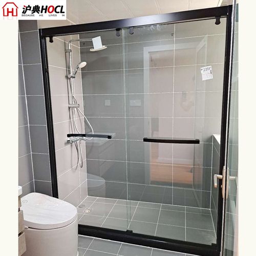 不锈钢黑色移门淋浴房浴室钢化玻璃推拉门卫生间沐浴定制定制淋浴房