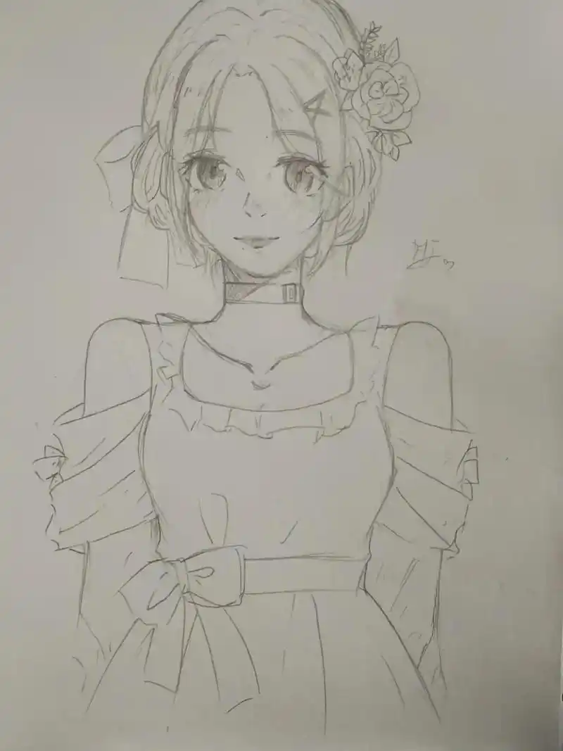 动漫人物绘画 发一波妹妹自学的库存#日常瞎画 #想画就画 - 抖音