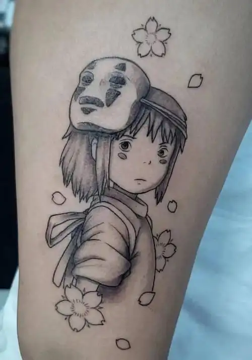 动漫风格纹身千与千寻