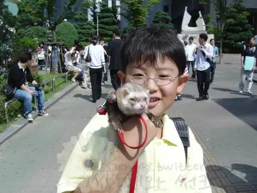 求行星饭们帮我找一张灿烈小时候那张胖胖的拿着个小动物的那张照片.