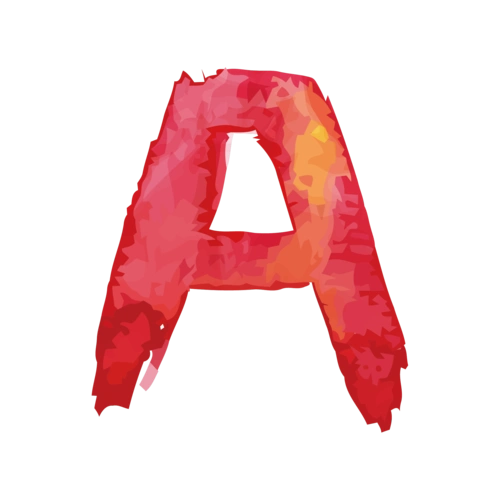 红色水彩字母字体a图片