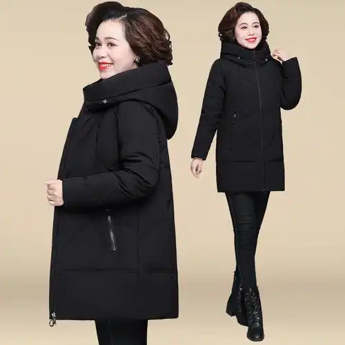 锋非凡品牌中老年妈妈冬装中长款羽绒棉衣女加厚运动棉袄外套奶奶减龄