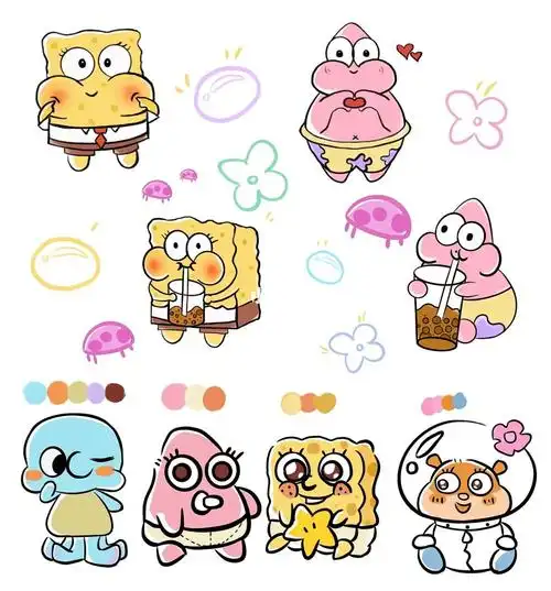 ipad画画07海绵宝宝q版可爱简笔画