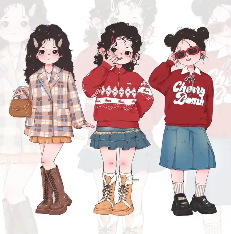 卡通人物全身～#procreate绘画 #q版人物 #色彩搭 - 抖音