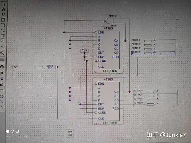 如何用两片74160计数器构成12进制计数器,求图? - 知乎