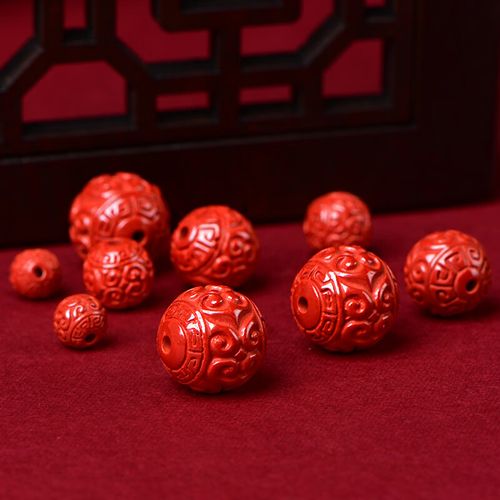 织舞朱砂回纹圆珠diy水晶砂红饰品手工散珠子材料手链吊坠串珠 d059砂