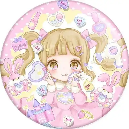 软萌甜二次元少女头像卖萌甜美卡通女生头像圆形圈圈小头像 @暖心少女