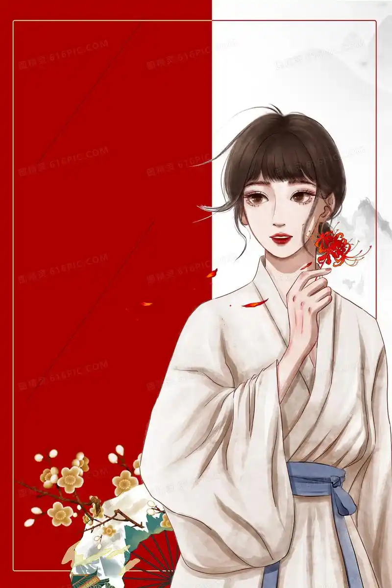 创意古风清新少女言情小说封面