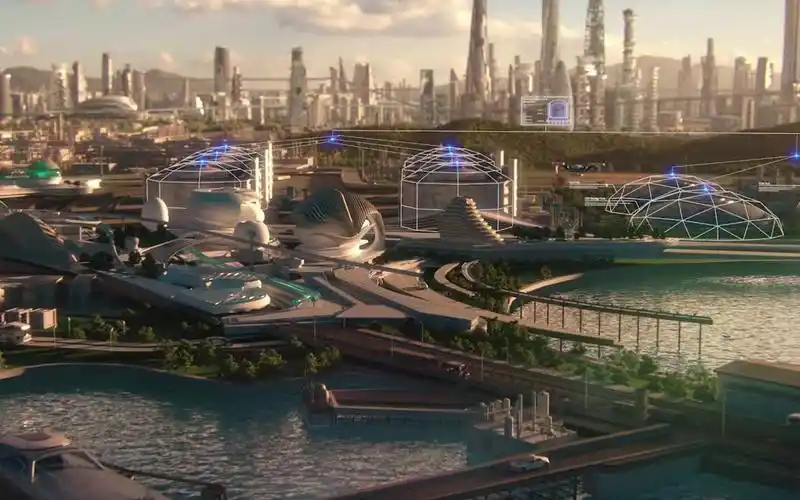 科幻未来城市建筑漫游动画future city 4k_cgi 3d animation_image