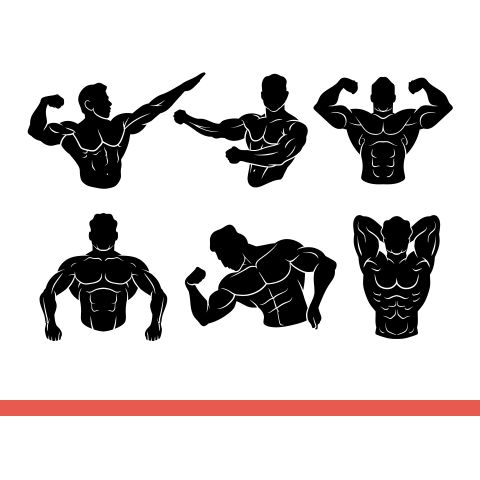 肌肉男健美人物剪影墙贴画锻炼健身房馆玻璃门镂空装饰自粘墙贴纸